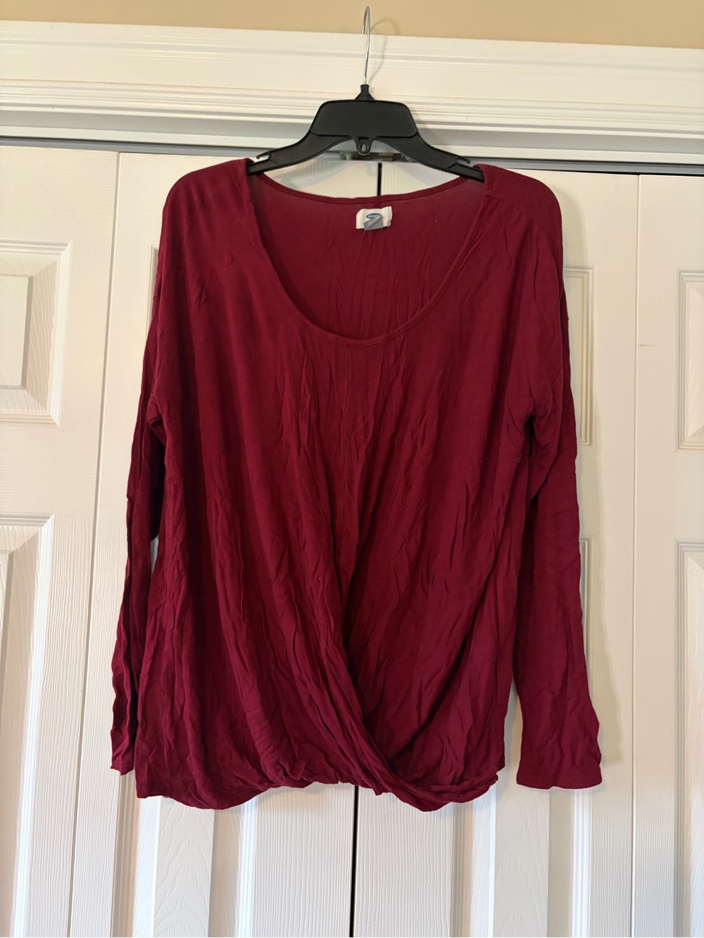 Old Navy Twist-Hem Long Sleeve Top - Burgundy Wine XL